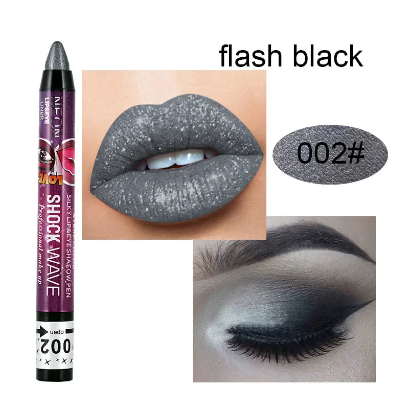 2 In 1  Eyeshadow Lipstick Stick Pencil Waterproof