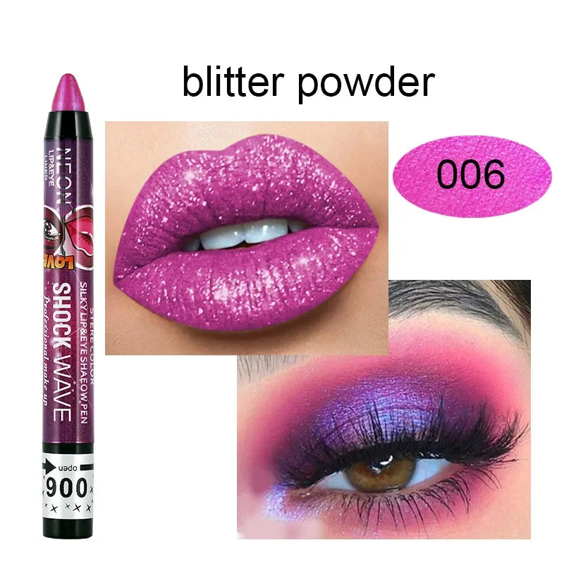 2 In 1  Eyeshadow Lipstick Stick Pencil Waterproof