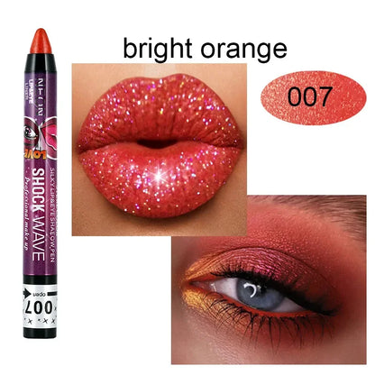 2 In 1  Eyeshadow Lipstick Stick Pencil Waterproof